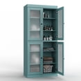 thumbnail image 4 of 100% Solid Wood 32" Bathroom Cabinet with Frosted Glass Doors and Adjustable Shelves, 4 of 6