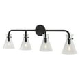 thumbnail image 2 of Beaker 4-Light Black Bath Vanity Light with Clear Glass, 2 of 4