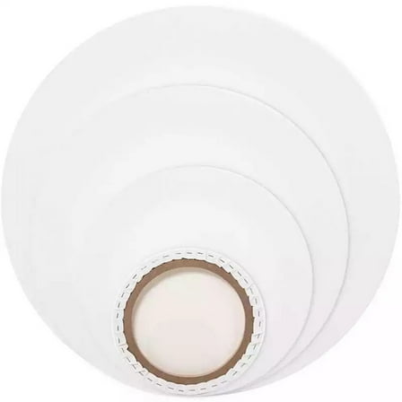 LOLIPPYY Set of 2 White Round Cotton Canvas Boards with Stretched Frames, Ideal for Painting, Drawing, and Giving