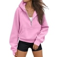 thumbnail image 2 of Womens Hoodies Half Zip Y2k Cute Sweatshirts Fall Winter Fashion Workout Sweatshirts 2026 2XL, 2 of 7