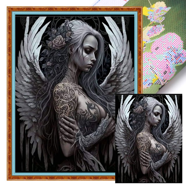 Hilo Algodón Bordado 11CT Mujer Con Punto Cruz 50x65cm