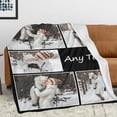 thumbnail image 3 of Personalized Family Blankets with Text Custom Blankets with Photos for Adults Family Baby Customized Throw Blanket Gifts for Birthday Anniversary Christmas New Year, 3 of 6
