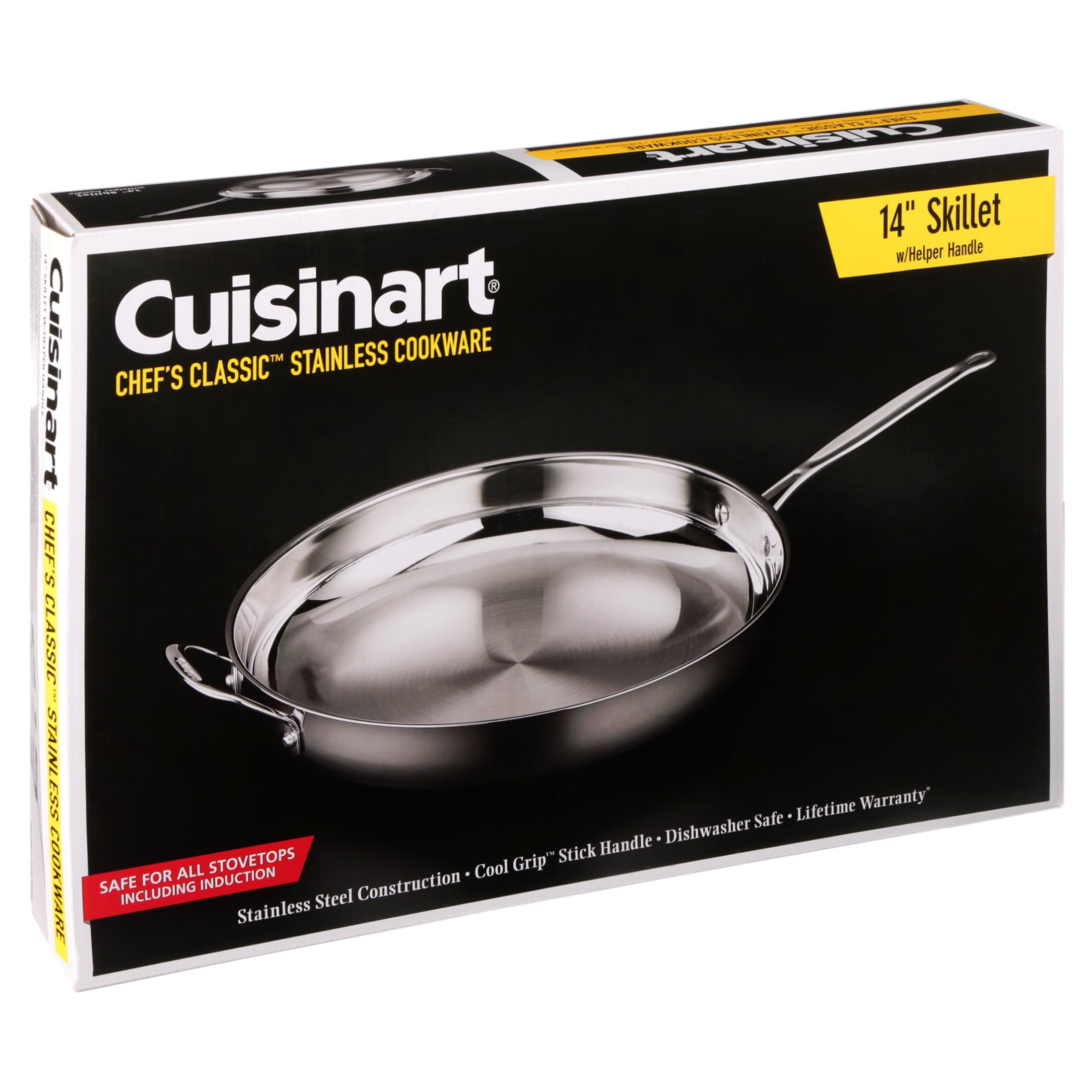 Cuisinart Chef'S Classic Stainless Steel 14 Open Skillet W/Helper Handle 