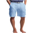 thumbnail image 2 of pstuiky Pantalones cortos para hombre, Pantalones cortos casuales de lino para hombre, con múltiples bolsillos, rectos, de color liso, cómodos y transpirables. Pantalones cortos de baloncesto, 2 of 5