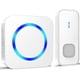 thumbnail image 1 of Timbre de puerta inalámbrico 400M Kit de timbre electrónico a prueba de agua con batería, 55 melodías en 5 niveles de volumen para el hogar, indicador LED azul, blanco, 1 of 1