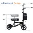 thumbnail image 5 of Economy Knee Scooter, Steerable Knee Walker, Foldable Knee Scooters for Foot Injuries Adult Best Crutches Alternative Black, 5 of 7