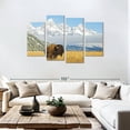 thumbnail image 3 of Elephant Stock Grand Teton Bison Bull Wall Art - Horizontal Multi Panel Canvas - Living Room Wall Decor - Animal Multi Panel - Blue And Brown Decor - 75" x 48", 3 of 8