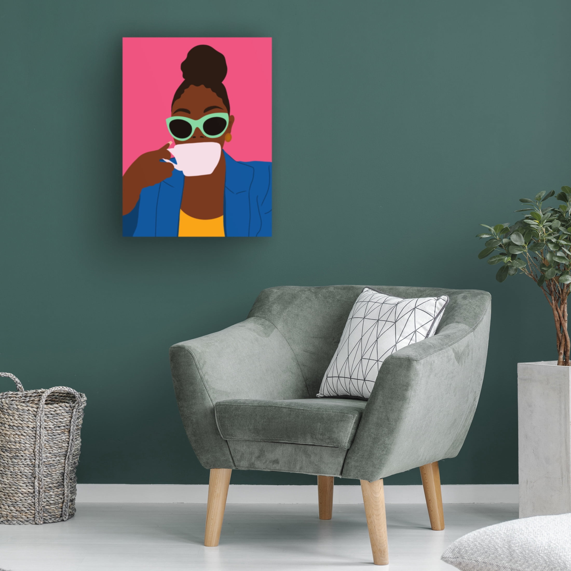 Trademark Fine Art Carelle N'guessan  Women Drinking Coffee Canvas Wall Art