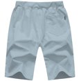 thumbnail image 2 of Tyhengta Mens Shorts Casual Sports Drawstring Zipper Pockets Elastic Waist Silvergray 32, 2 of 8