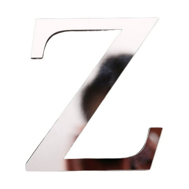 2Pcs Letter Ornament Waterproof Removable Silver-plated 3D Mirror Surface Acrylic Decal for Wedding