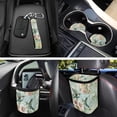 thumbnail image 3 of Jeiento Hummingbird Car Front Back Seat Covers with Steering Wheel Cover Seat Belt Pads Flower Cup Coasters Garbage Cans Keychain Blue Air Vent Storage Holder Set of 12 Green, 3 of 7