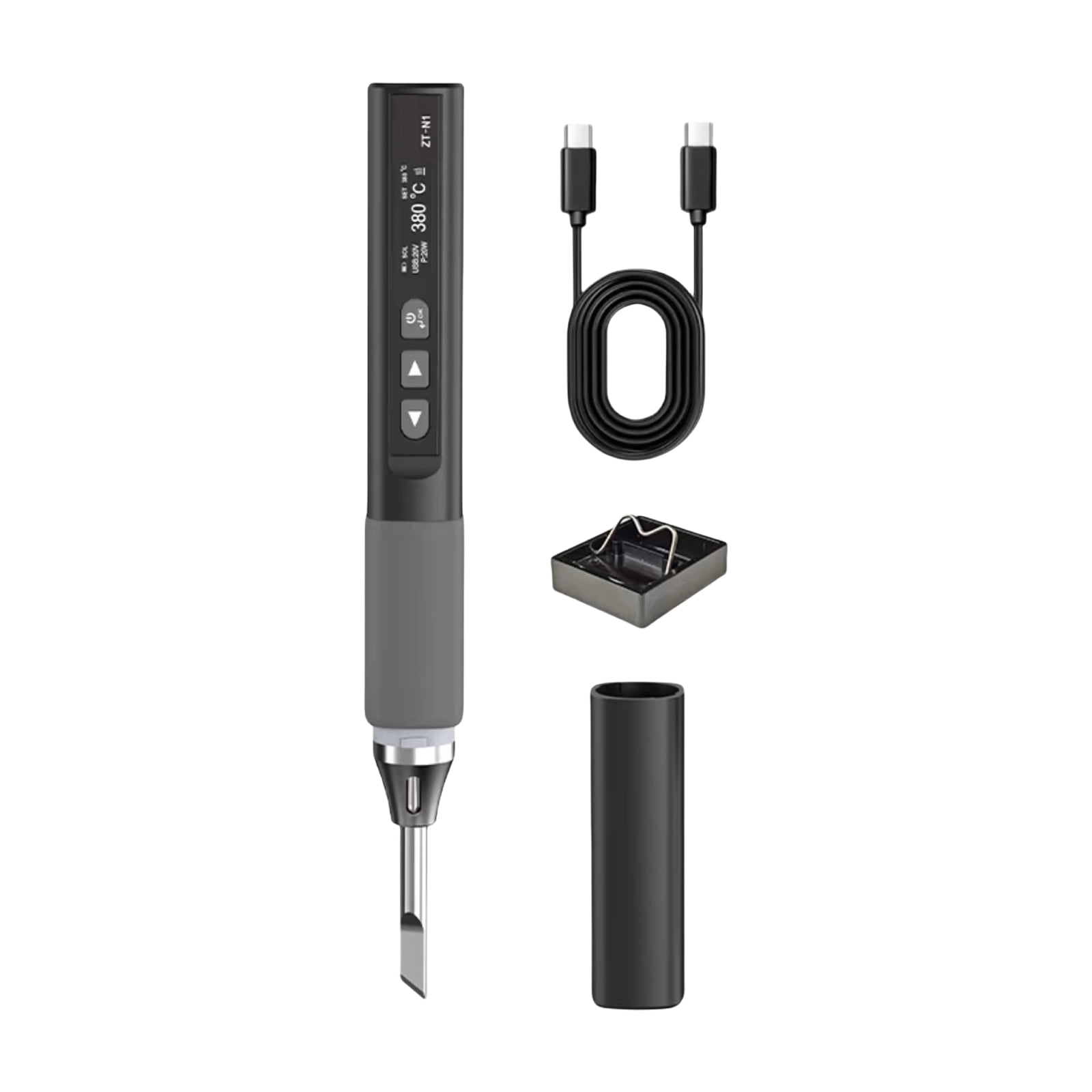 96W Intelligent Electric Soldering Iron 100-450℃ Rapid Heating Soldering Pen Temp Calibration Voltages Adjust Portable