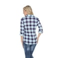 thumbnail image 4 of White Mark Chemise Classique à Carreaux Manches 3/4 pour Femmes, 4 of 5