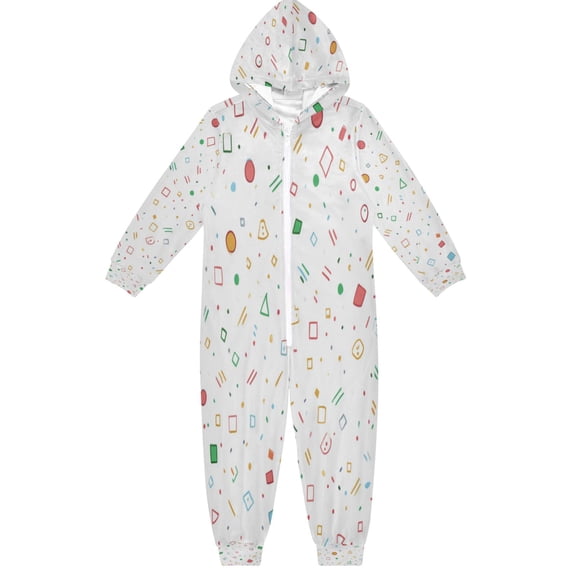 Vzayyk 4T-14Y Size Aviliable Cozy One-Piece Footless Sleeper Pajama Colorful Simple Shapes and Lines