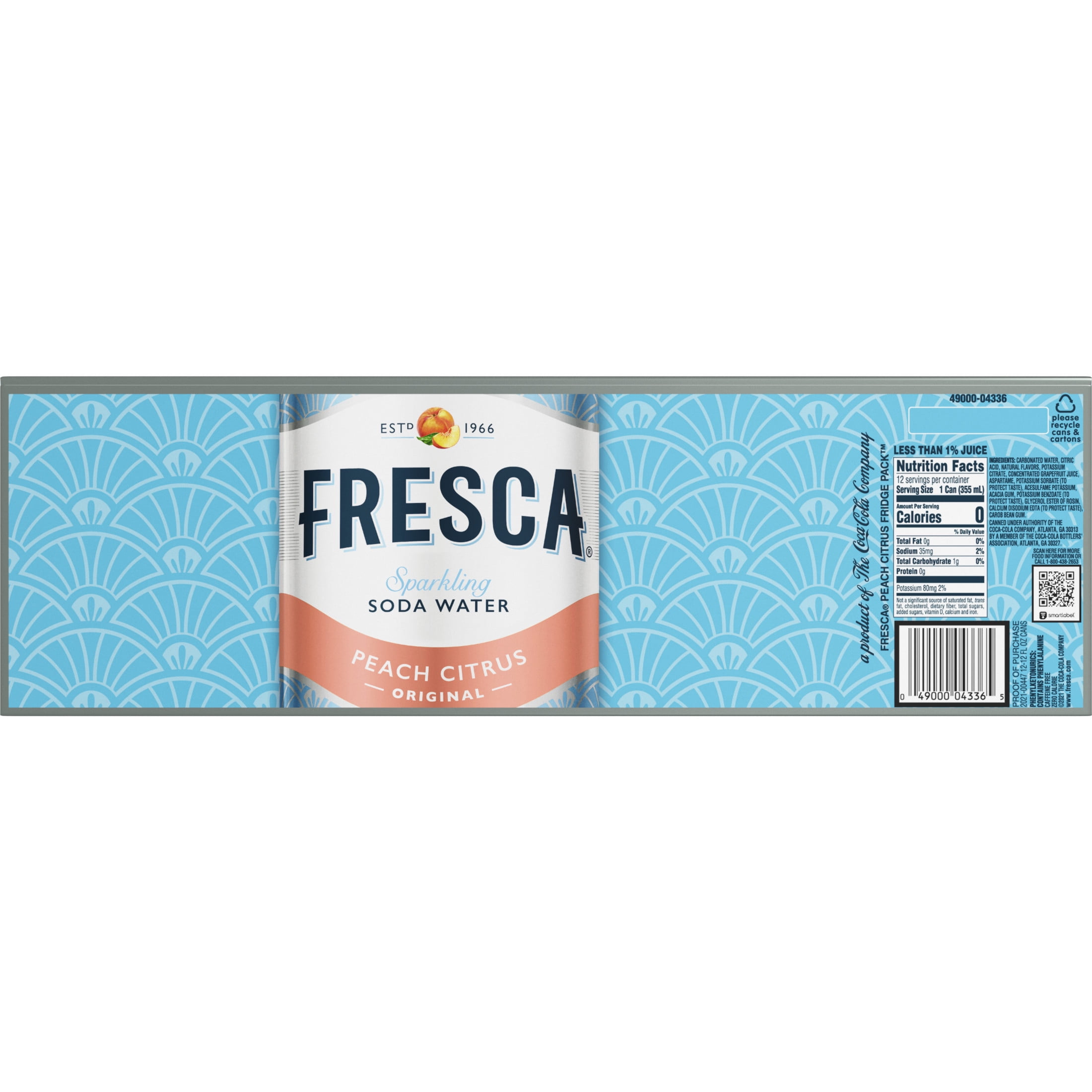 Fresca Peach Soda Pop Fridge Pack Cans, 12 fl oz, 12 Pack