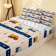 thumbnail image 2 of Erosebridal Construction Vehicle Zipper Twin Comforter Sets with Fitted Sheet and 2 Pillowcases, Truck Zipper Bedding Set, Blue Road, Polka Dots Reversible, 2 of 7