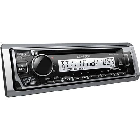 KENWOOD KMR-D382BTS Car & Marine Stereo - Single Din, Bluetooth Audio, CD USB MP3, Aux in, AM FM Radio SiriusXM Ready, Weatherproof, Multi Color Illumination