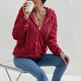 thumbnail image 6 of BiZtdJrK Sweatshirts Jackets for Women Casual Sherpa Fleece Hoodies Solid Color Full Zip Long Sleeve Plush Jacket with Hooded Limited Time Sale Hot Pink XXL, 6 of 8