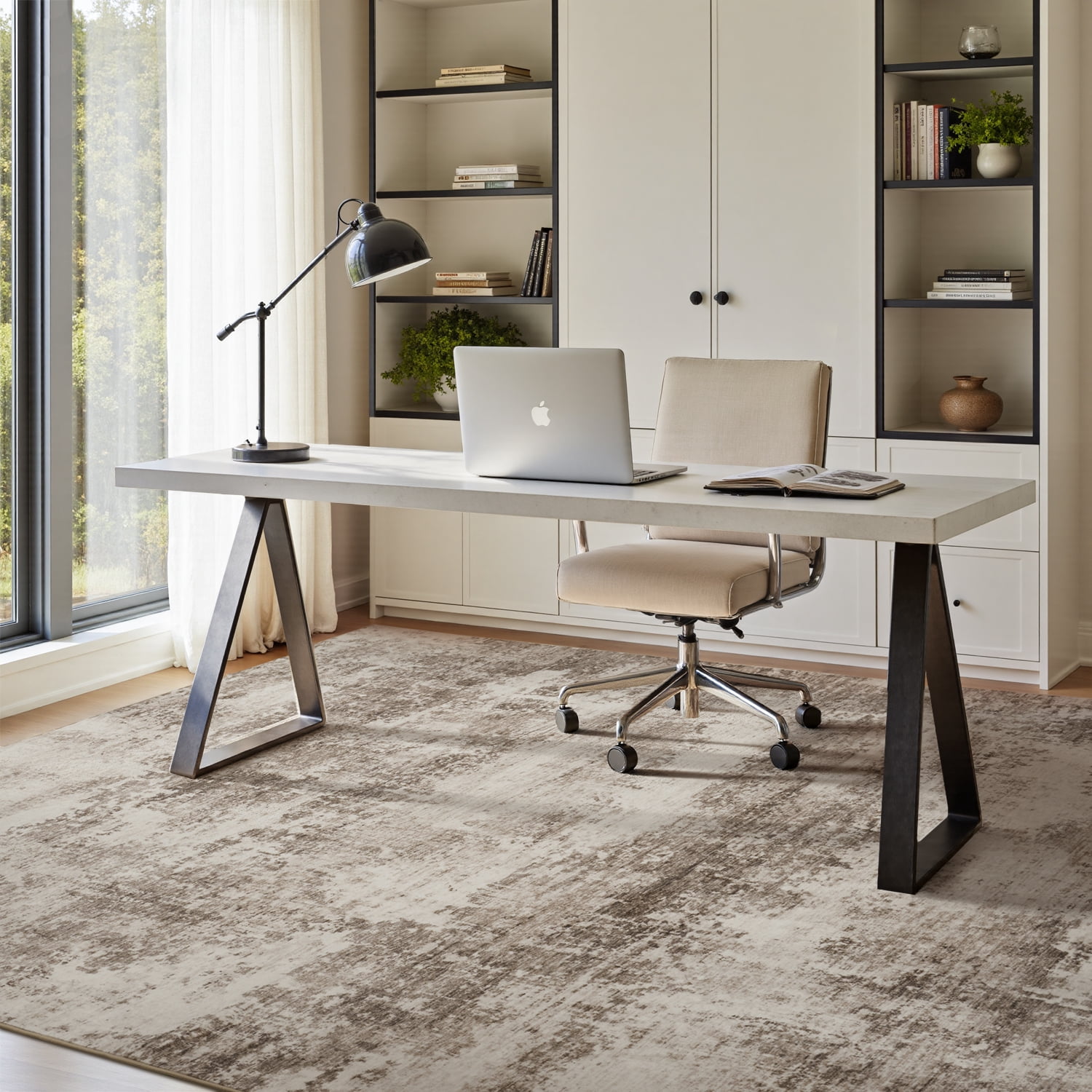 VUNATE 9'x12' Area Rugs for Living Room Marble Swirl Abstract Rug Ultra Soft Washable Rugs for Bedroom Anti Slip Durable Carpet Home Decor for Dining Room Brown