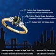 thumbnail image 2 of Gem Stone King 10K Yellow Gold Blue Mystic Topaz and White Topaz Engagement Ring for Women | 1.38 Cttw | Oval 7X5MM | Gemstone November Birthstone | Size 8, 2 of 6