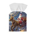 thumbnail image 2 of Psesaysky Decorative Car Tissue Holder, Santa Claus Sleigh Square Tissue Box Cover PU Leather Facial Paper Case Organizer Dispenser for Bathroom, Vanity Countertop, Night Stands, Desk, 2 of 7