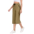 thumbnail image 2 of LWFFDAW Yoga Capri Pants for Women High Waist Drawstring Straight Leg Running Pants Breathable Comfy Gym Athletics Capris with Pockets, 2 of 10