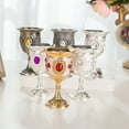 thumbnail image 2 of 2pcs Small Alloy White Wine Goblets Flower Pattern Cup Wine Cup for Party, 2 of 8