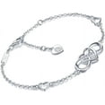 thumbnail image 2 of Leander Women Bracelets 925 Sterling Silver Infinity Heart White Gold Plated Cubic Zirconia Adjustable Bracelet Best Gifts for Women, 2 of 7