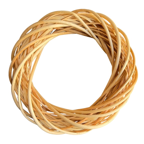 Grapevine Wreath, 12 Inch Natural Color, Rattan Natural Woven Wicker, Craft Base for DIY Decor, Wall Hanging Garland