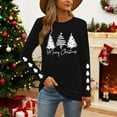 thumbnail image 4 of HOMBOM Womens Black Shirts Casual Long Sleeve Graphic Christmas Santa Crewneck Blouse for Women Xmas, 4 of 9