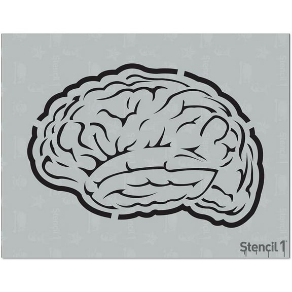 Stencil1 Brain Stencil Art Craft 8.5" x 11"