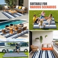 thumbnail image 3 of Navy Sky Blue Ombre Striped Outdoor Rug 3x5 Ft, Non Slip Washable Area Rug, Gradient Horizontal Lines Patio Rugs Carpet Runner, Large Floor Mat for Indoor/Outdoor Deck Porch Camping, 3 of 8