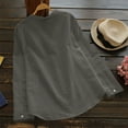 thumbnail image 5 of Womens Blouses Summer Solid Color Stank Button Down Long Sleeve Loose Casual Smock Tops Holiday-Wear, 5 of 5