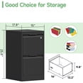 thumbnail image 6 of 17.8" D Black File Cabinet, 2 Drawer File Cabinets with Lock, Small Metal Vertical Filing Cabinets for Home Office, Locking File Cabinet for Letter/Legal/A4/F4 Size, Assemble Required, 6 of 8