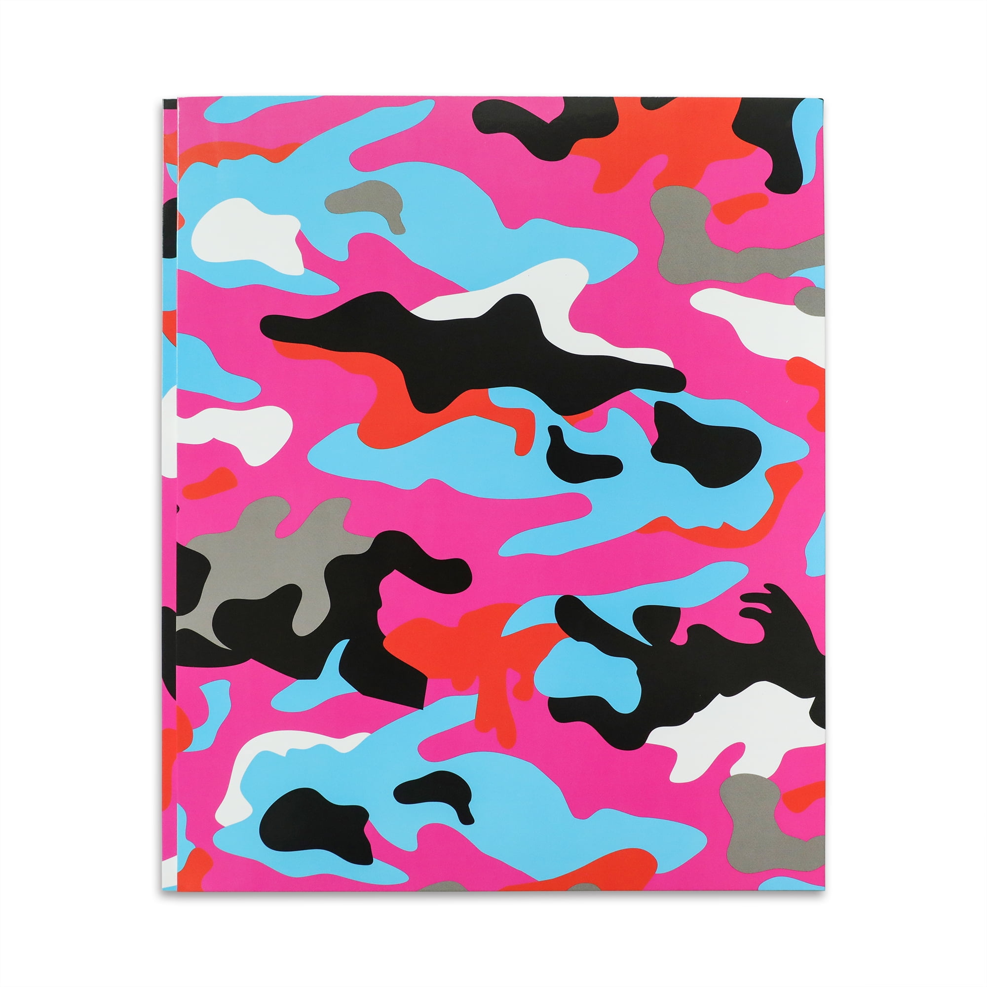 Pen+Gear 3-Prong Paper Portfolio with Pockets, Bright Camo