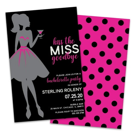 Personalized Kiss The Miss Goodbye Bachelorette Party (Best Bachelorette Party Invitations)