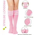thumbnail image 2 of Jtbuh XLY Women's Knee High Socks Stripe Athletic Tube Outdoor Sport Socks Thigh High Stockings, 2 of 6