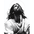thumbnail image 1 of Qisvanset 12x16 Inch Jesus Minimalist Line Canvas Wall Art, Classic Portrait Art Baptism Gift Household Decor, 1 of 8