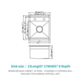 thumbnail image 4 of 15-in Black Undermount Bar Sink with Folding Faucet-16 Gauge Stainless Steel Workstation Sink, 4 of 10