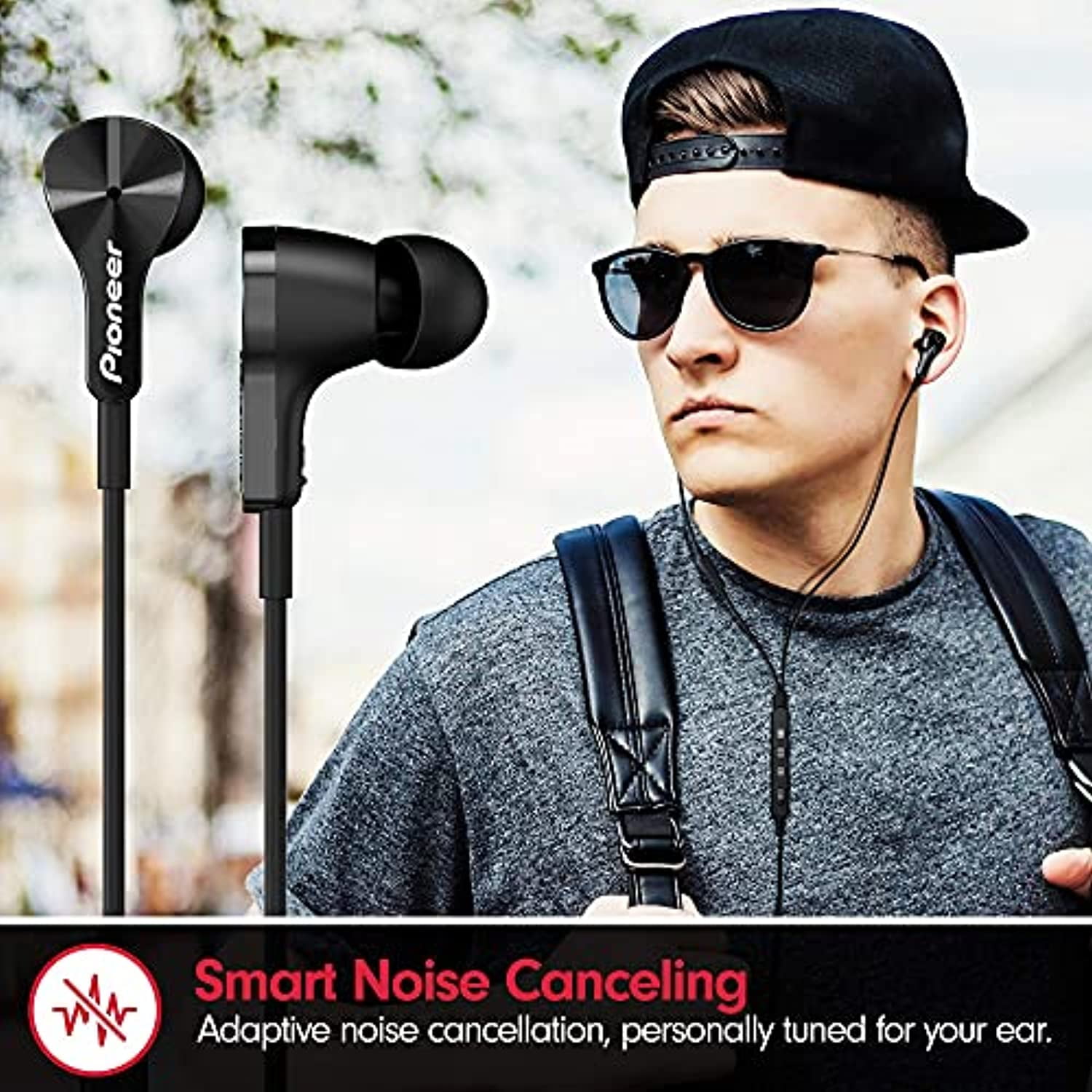 Pioneer Rayz Pro Smart Noise Cancellation Headphones in Ear Earbuds MacBook Compatible Includes Lightning and USB C Listen Charge Onyx Walmart