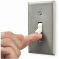 thumbnail image 2 of Leviton Antimicrobial Powder Coated Gray 1 gang Stainless Steel Toggle Wall Plate 1 pk, 2 of 5