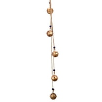 Vivanta Rustic Hanging Jingle Bells 42" – Vintage Metal Bells on Jute Rope | Farmhouse Door Knob, Patio, Garden, Yard, Boho Home Decor Gift (Gold)