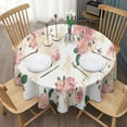 thumbnail image 3 of Pioneer Flower Floral Print Pattern Round Tablecloth 60"x60",Wrinkle Wipeable Table Cloth for Kitchen Dining Room Picnic Patio Party, 3 of 6