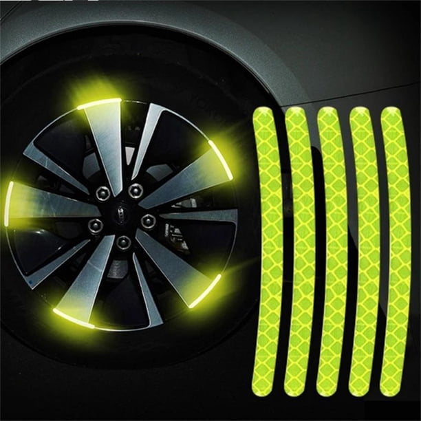 Car Wheel Hub Reflective Sticker Portable Multifunctional Tire Rim Reflective Strips Folding Luminous Car Sticker Durable03United States He Qiyong unisex