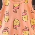 thumbnail image 4 of Emitonse Toddler Kid Girl Outfits Clothes Fashion Casual Girls Sleeveless Vest Shorts Set Comfortable Breathable Stylish Cartoon Girls Set Orange,12-18 Months, 4 of 5