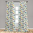 thumbnail image 5 of Ambesonne Watercolor Curtains, Colorful Insects, Pair of 28"x95", Multicolor, 5 of 5