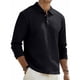 thumbnail image 1 of Ceisia Men's Breathable Linen Blend Long Sleeve Polo Shirts, Relaxed Fit Casual Collared Shirts for Daily Wear Gifts, 1 of 9