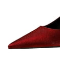 thumbnail image 4 of Women Pointed Toe High Heel Stiletto Pumps 6.5CM Satin Pump Bow Wedding Evening Party Court Shoes, 4 of 6