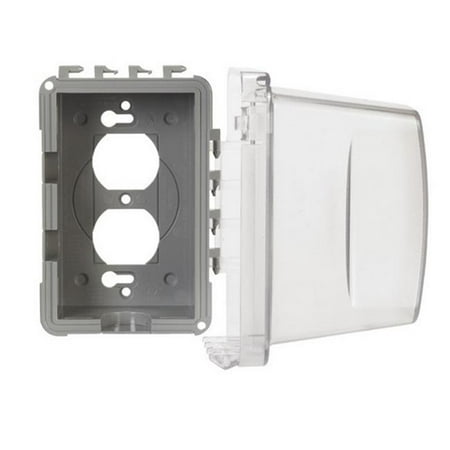 TayMac, MM710C , Clear, Weatherproof Single Outlet Cover Outdoor Receptacle Protector, 4-3/4 Inches Deep, M78474