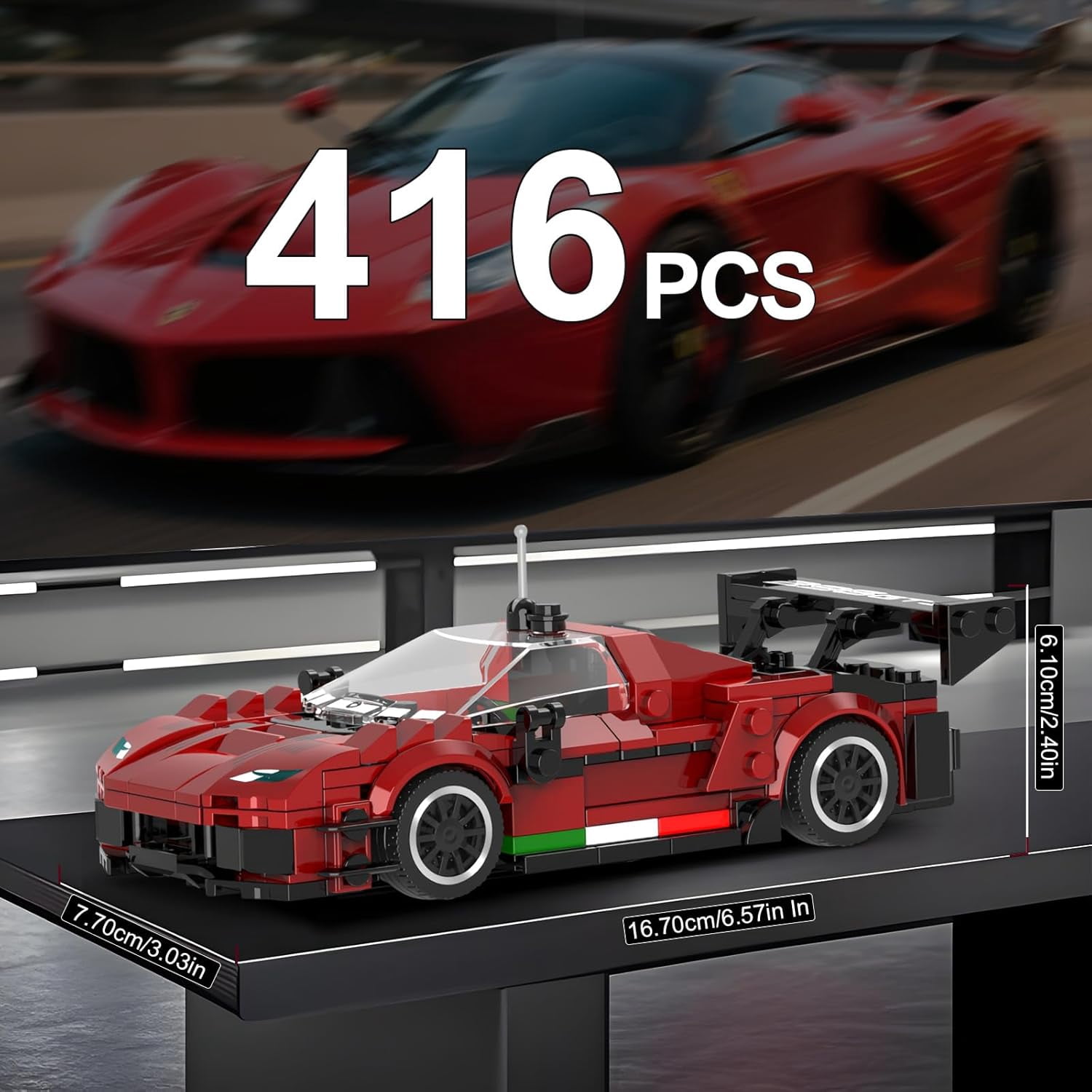 Speed Champion P80C Racing Car Building Kit with Acrylic Display Case, 27069 Collectible Model Car Kits, Building Blocks Kit Racing Toy Cars for Adult (457 PCS)
